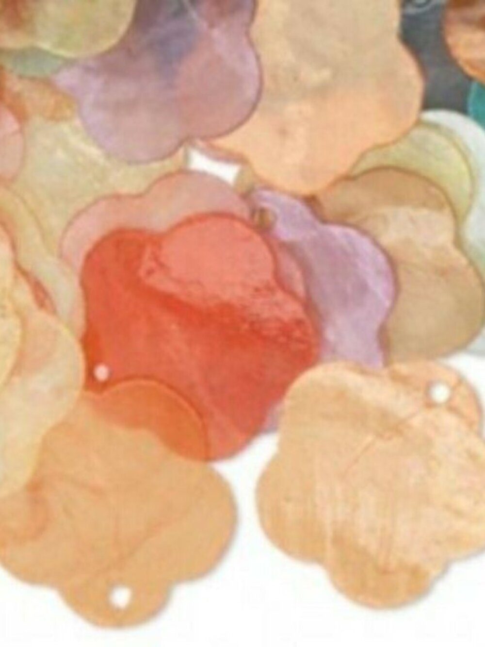 Capiz Shell Flower Drops Charms Focal 25mm Mixed Colors Philippines 10 pcs